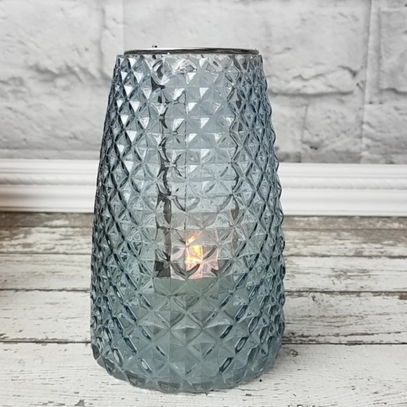 Other - Blue glass hanging candle holder